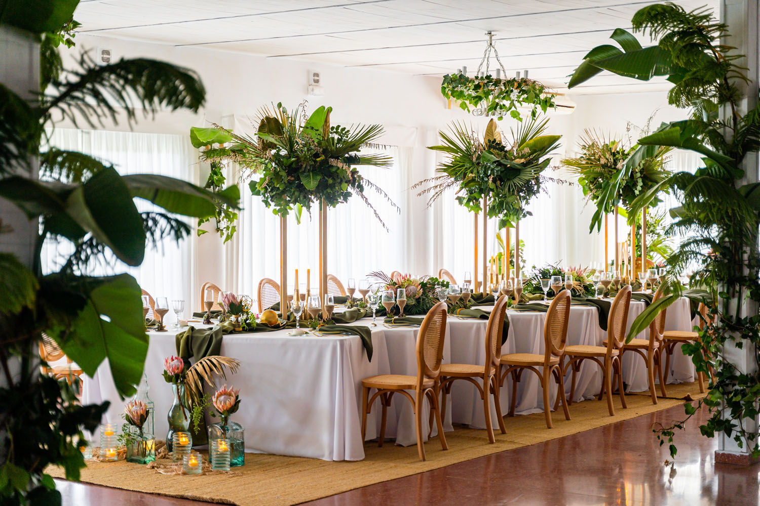 Decoración natural de boda en La Yedra, Estepona