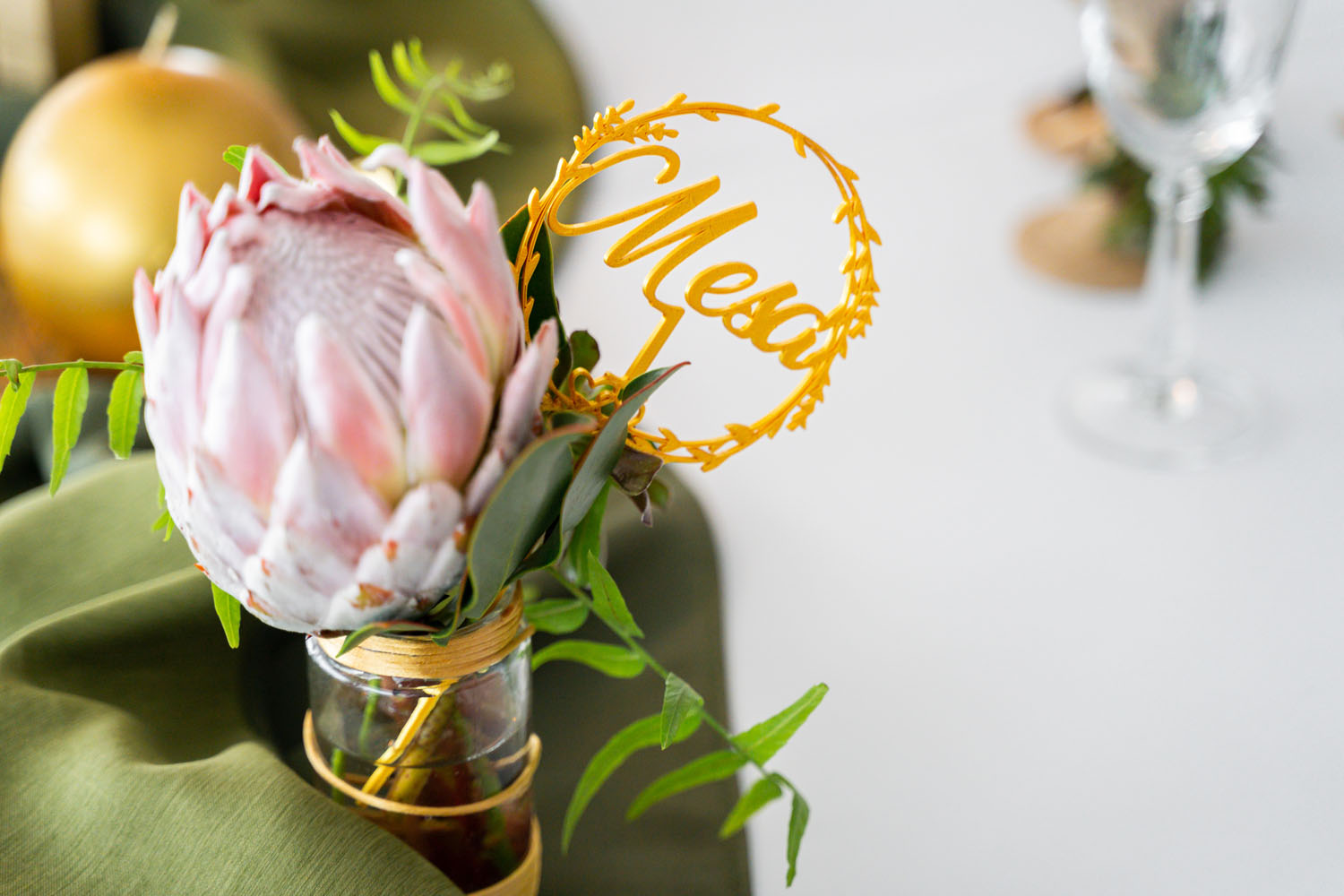 Topper con el número de mesa para boda en 3D