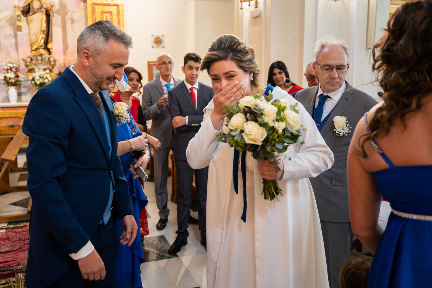 Llegada de la novia a la Iglesia de los Remedios, en Estepona