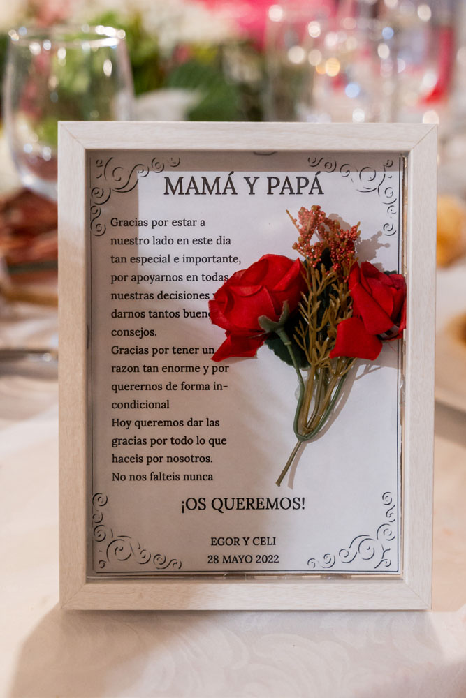 Cuadro de regalo de boda para padres