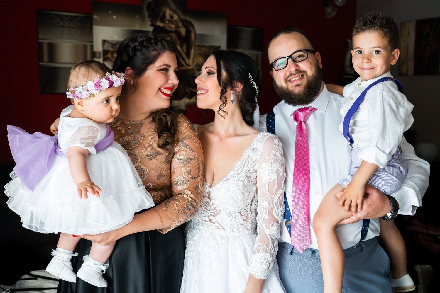 Fotos de familia en una boda en la provincia de Málaga