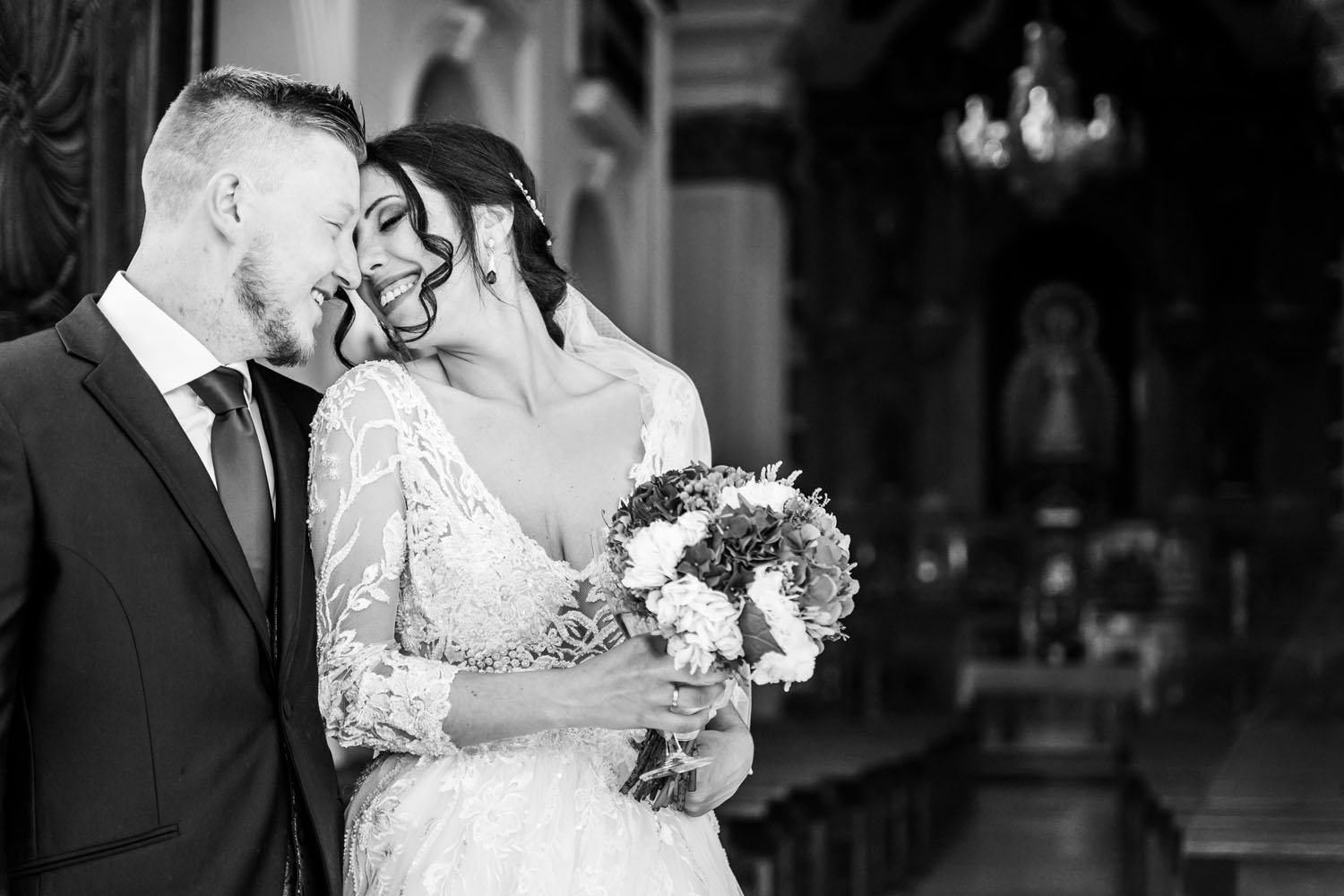 Foto de pareja en una boda en la provincia de Málaga