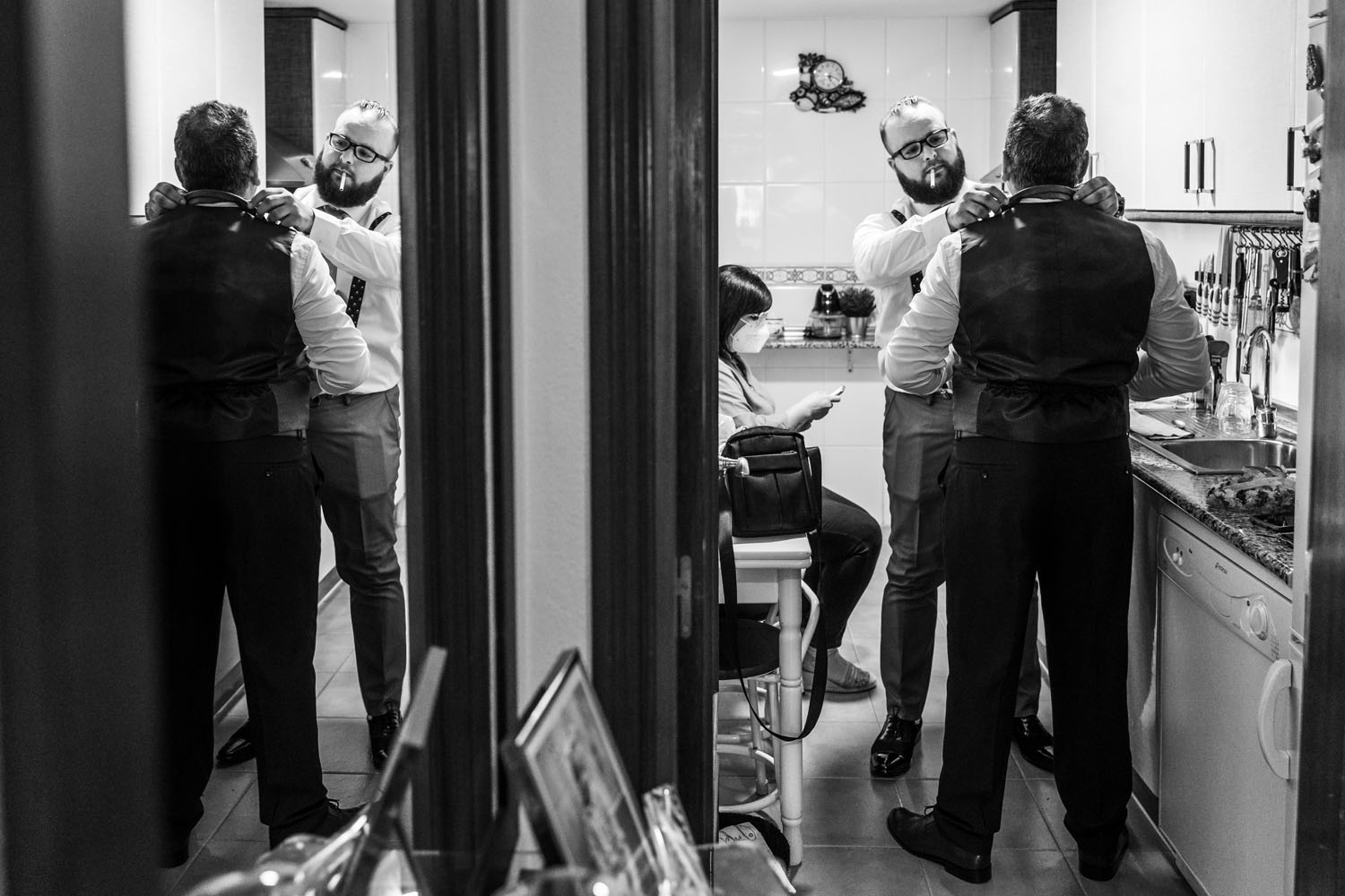Los invitados se preparan para boda