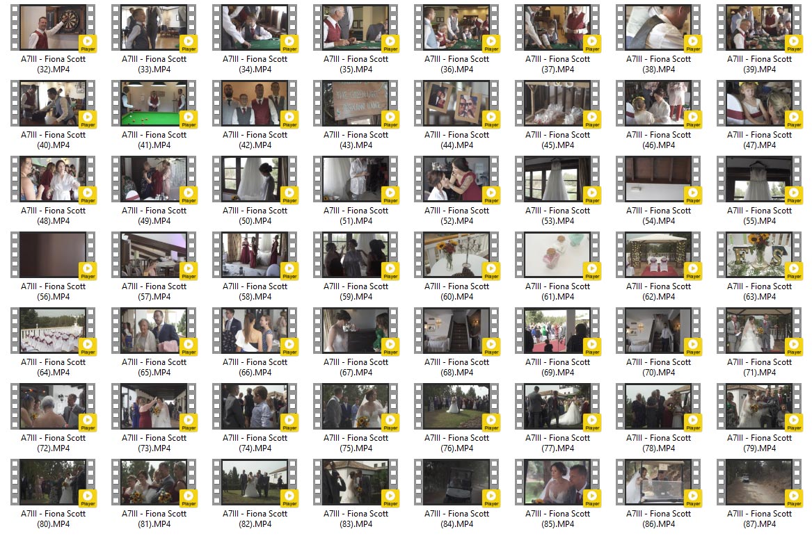 Carpeta con muchos clips de video