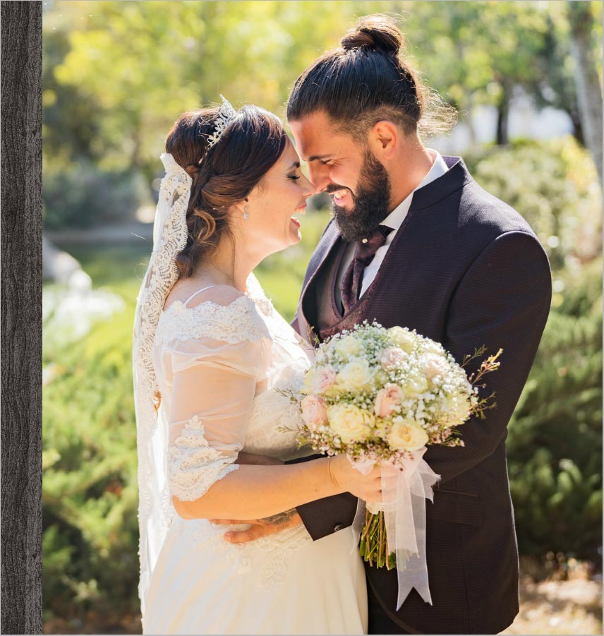 Portada de un álbum de boda profesional con una sola foto