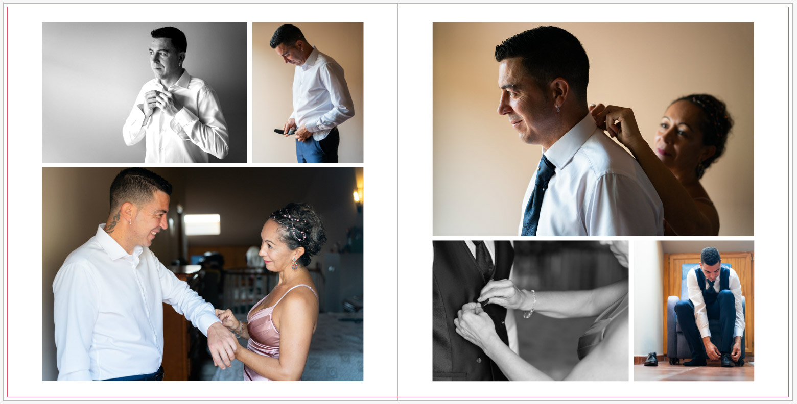 Armonia entre las fotos de un álbum de boda