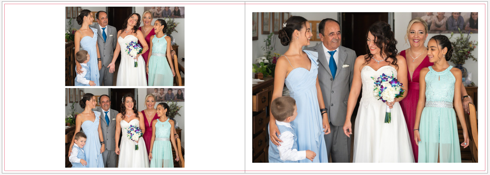 Diseño de álbum de boda en formato horizontal