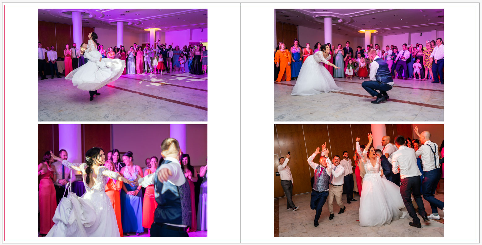 Diseño lineal de un álbum de boda