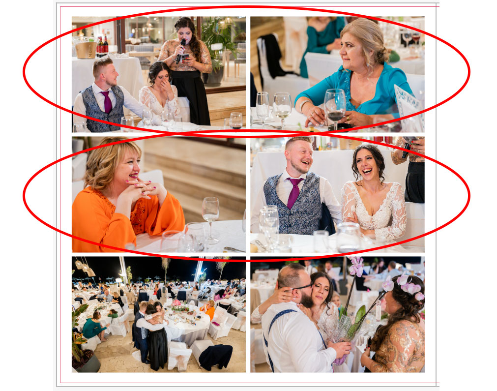 Diseño de un álbum de boda donde las fotos se han fusionado
