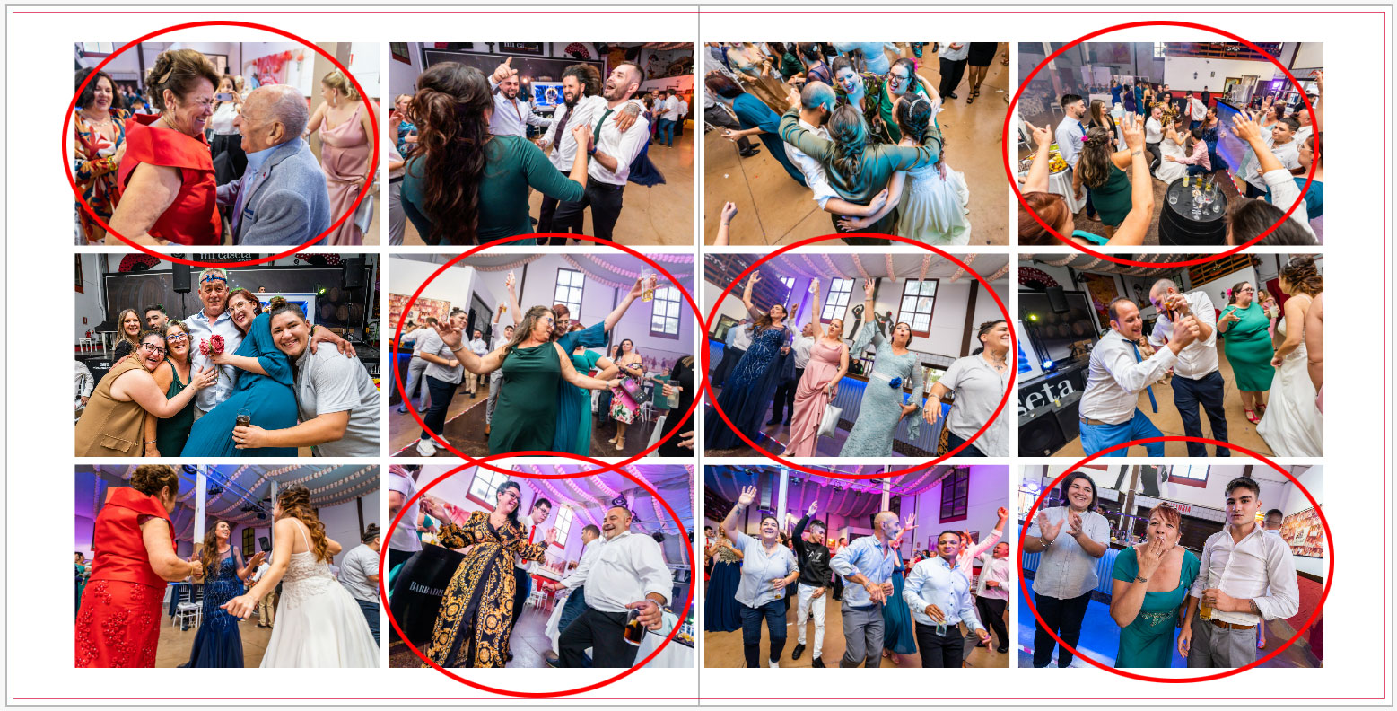 Fotos tomadas más temprano en un álbum de bodas