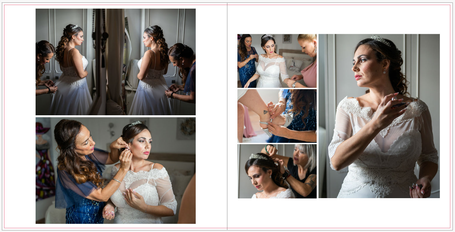Dejando espacio en blanco en el diseño de un álbum de boda