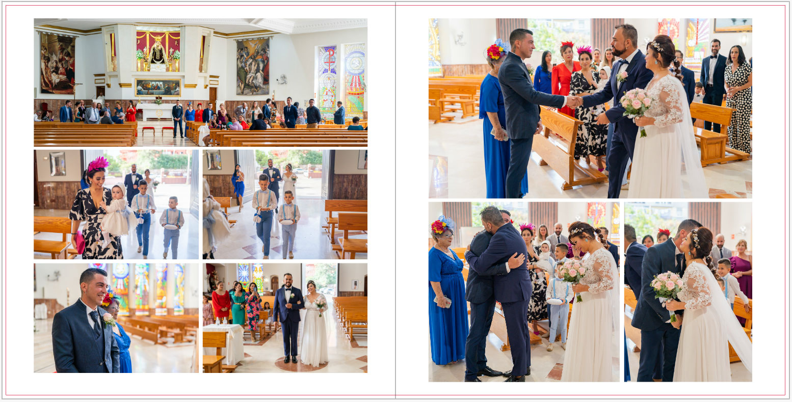 Pliego casi perfecto de la ceremonia de una boda