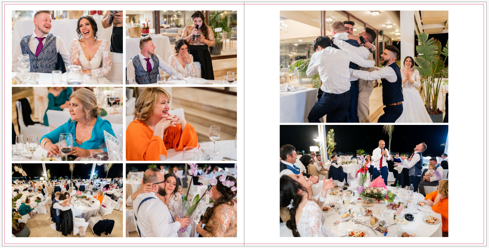 Pliego de álbum de boda para interactuar con la mirada