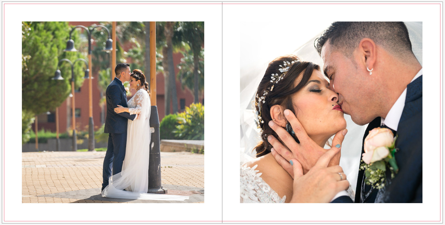 Orden cronológico roto durante el diseño de un álbum de bodas