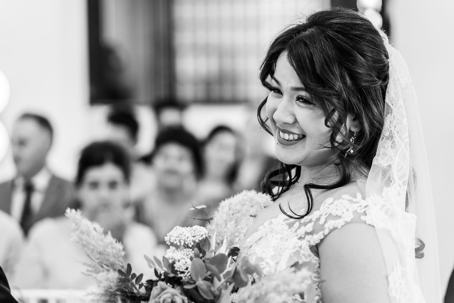 Novia en su boda en Hotel el Pilar