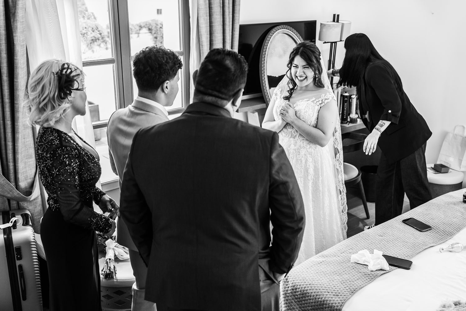 Padres y hermano de la novia en su boda